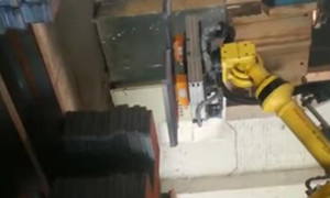 Robot Pick & Plate que Paletiza Pieza de Acero con Pinza Magnética